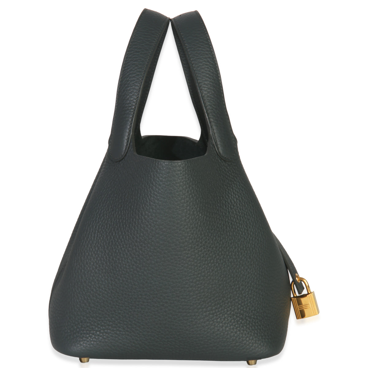 Hermès Vert Fonce Clemence Picotin Lock 18 GHW Handbag bv