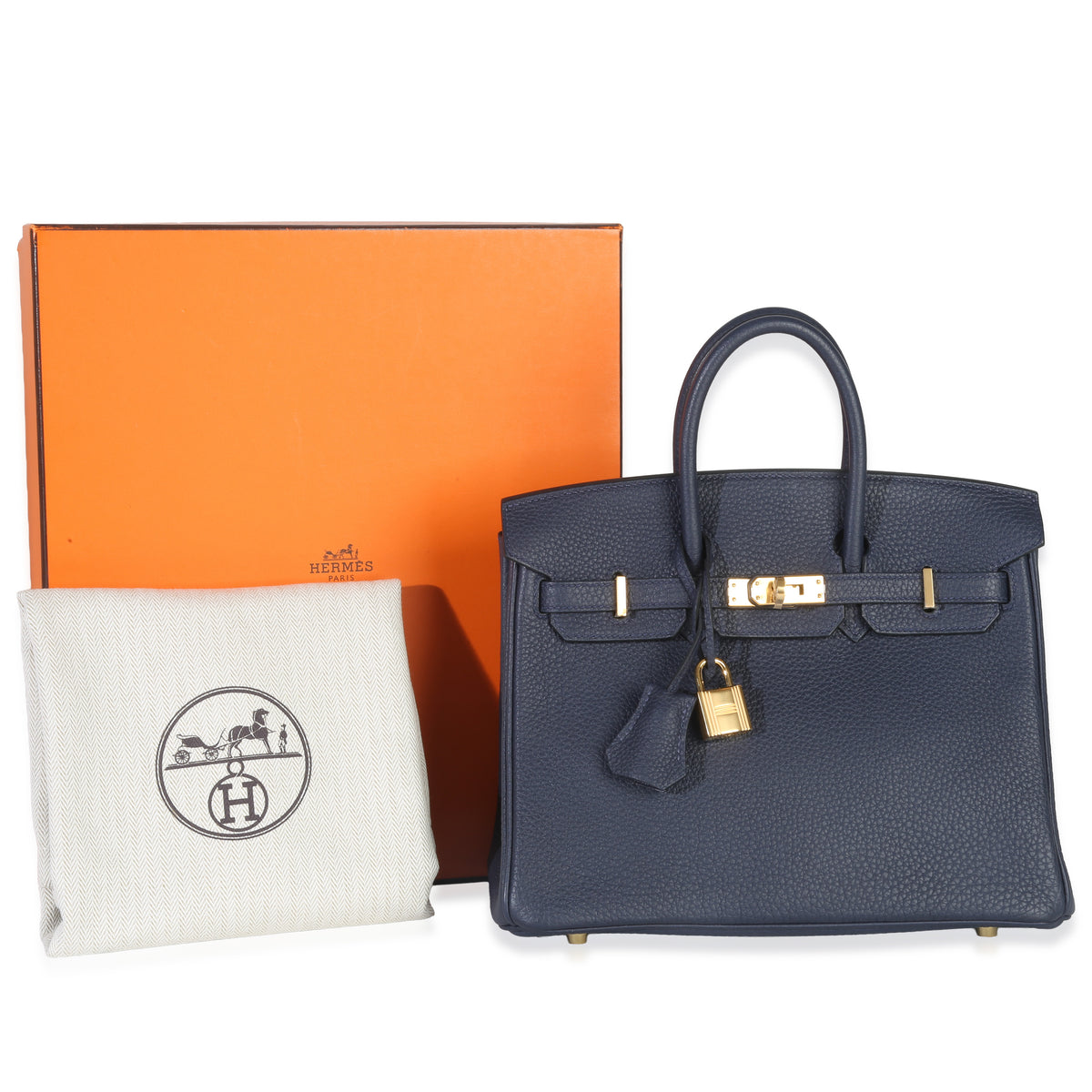 Hermès Bleu Nuit Togo Birkin 25 GHW Handbag av