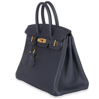 Hermès Bleu Nuit Togo Birkin 25 GHW Handbag sv