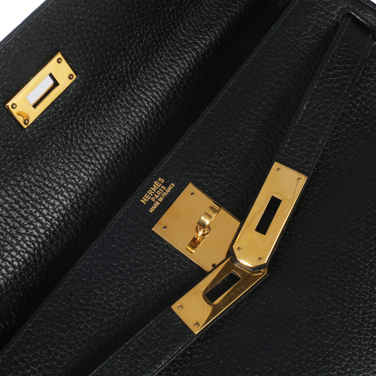 Hermès Vintage Black Ardennes Kelly 32 GHW Handbag ad3