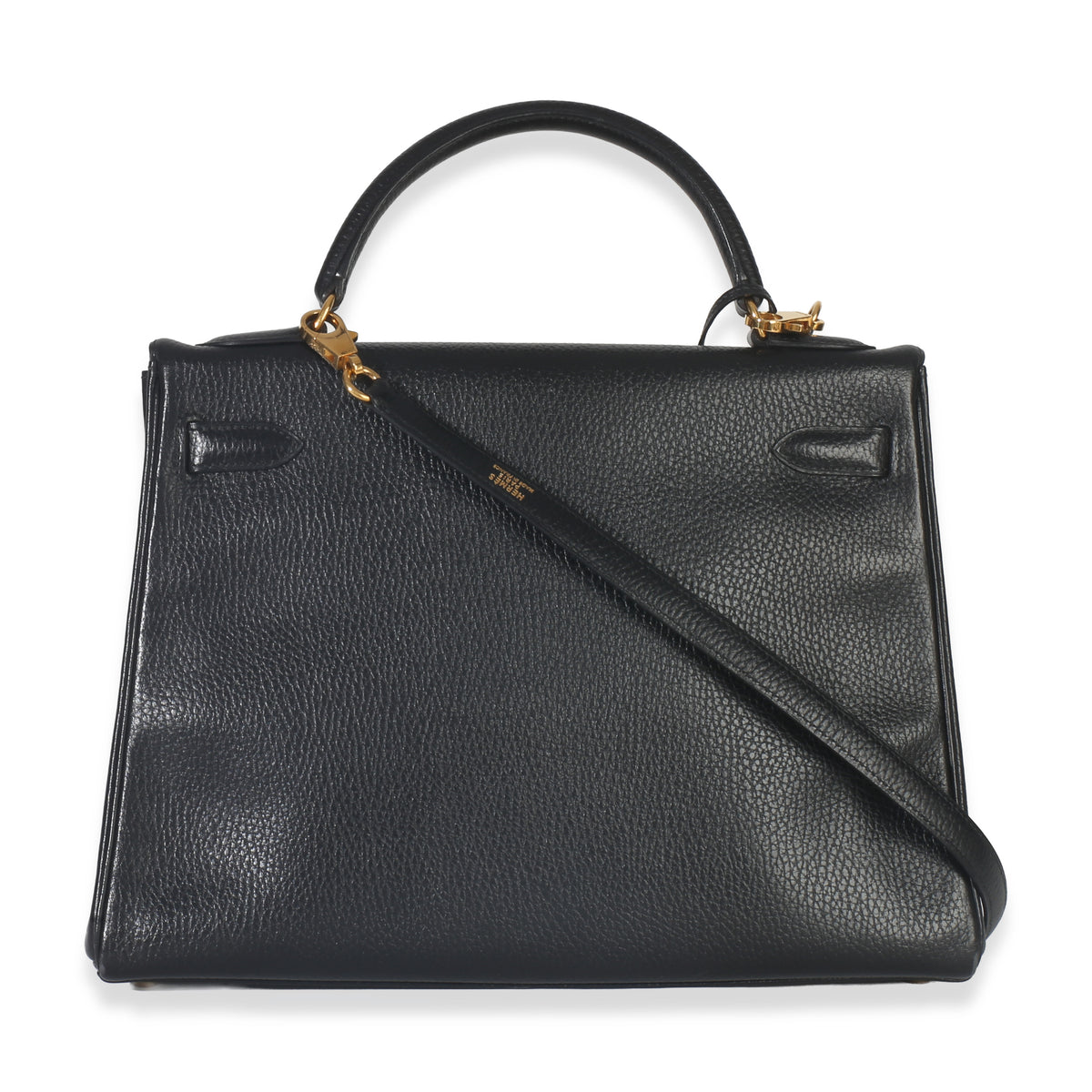 Hermès Vintage Black Ardennes Kelly 32 GHW Handbag bv
