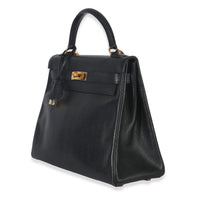 Hermès Vintage Black Ardennes Kelly 32 GHW Handbag sv