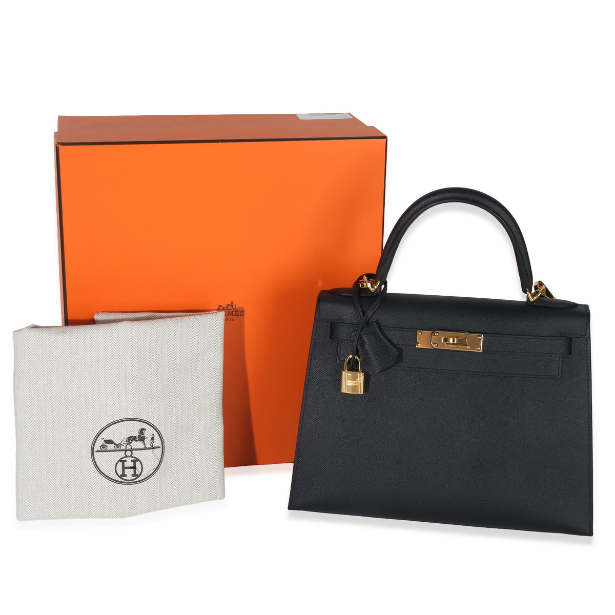 Hermès Black Epsom Sellier Kelly 28 GHW Handbag ad1