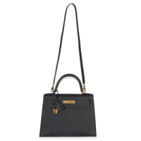 Hermès Black Epsom Sellier Kelly 28 GHW Handbag av