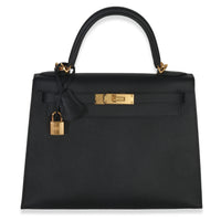 Hermès Black Epsom Sellier Kelly 28 GHW Handbag fv