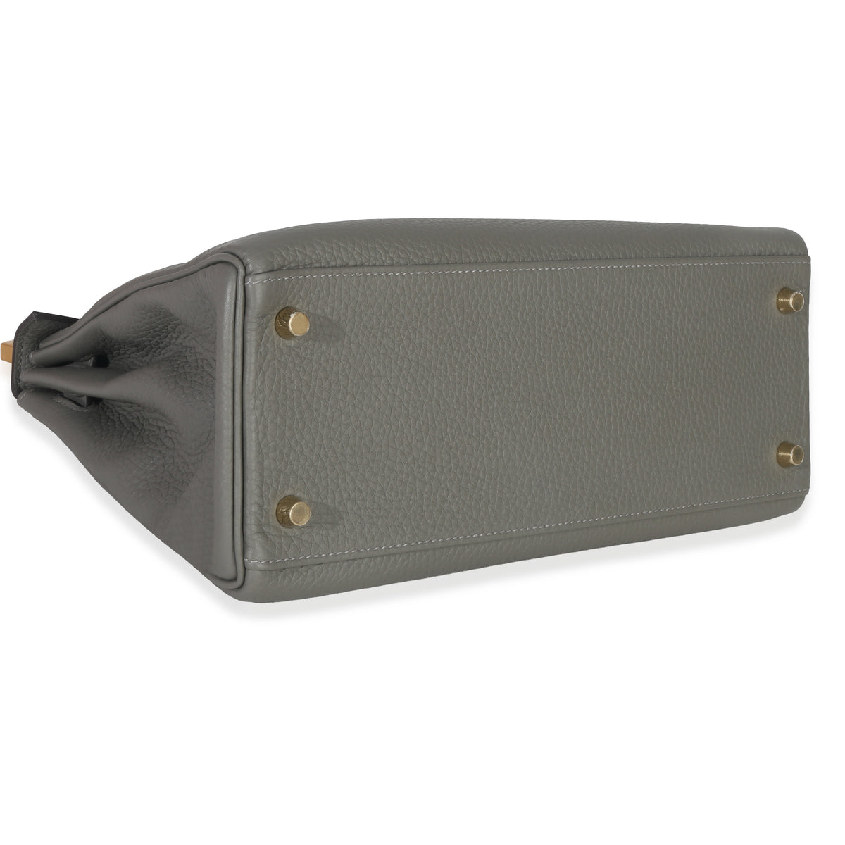 Hermès Gris Meyer Clemence Retourne Kelly 28 GHW Handbag av