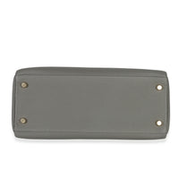 Hermès Gris Meyer Clemence Retourne Kelly 28 GHW Handbag box