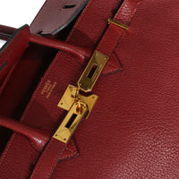 Hermès Rouge Grenat Chevre de Coromandel Birkin 35 PHW Handbag ad1