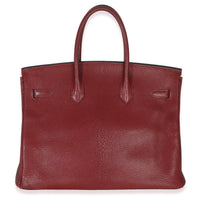 Hermès Rouge Grenat Chevre de Coromandel Birkin 35 PHW Handbag bv