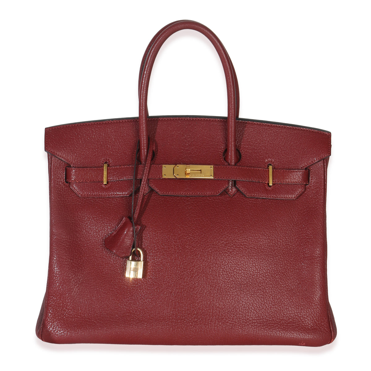 Hermès Rouge Grenat Chevre de Coromandel Birkin 35 PHW Handbag fv