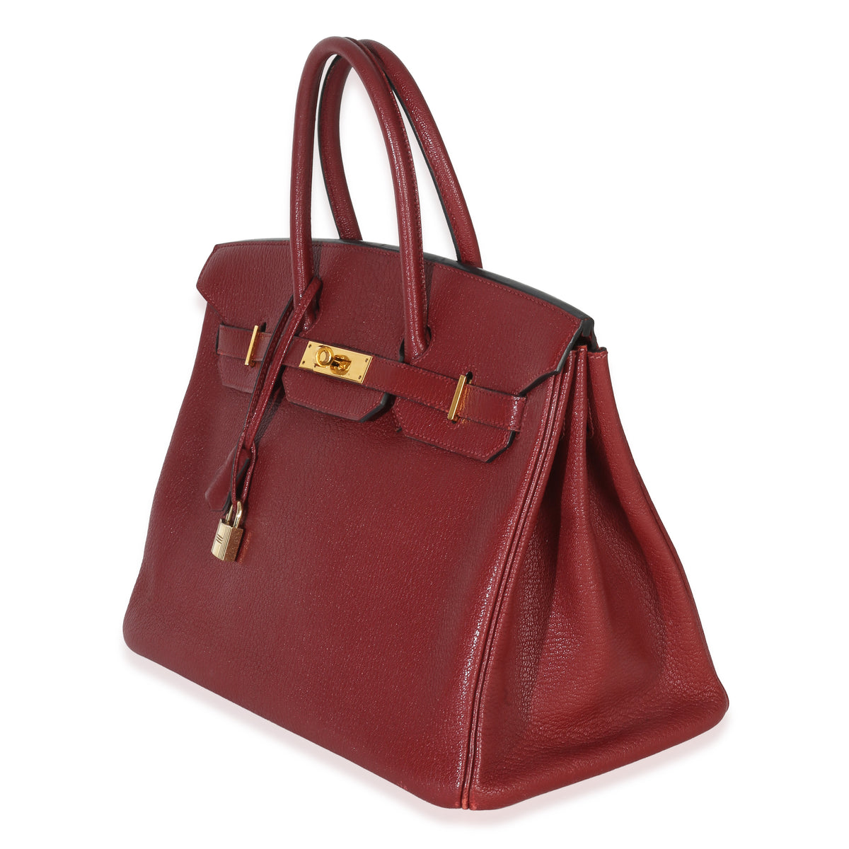 Hermès Rouge Grenat Chevre de Coromandel Birkin 35 PHW Handbag sv