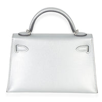 Hermès Argent Metallic Chevre Chamkilight Sellier Mini Kelly II 20 PHW Handbag box