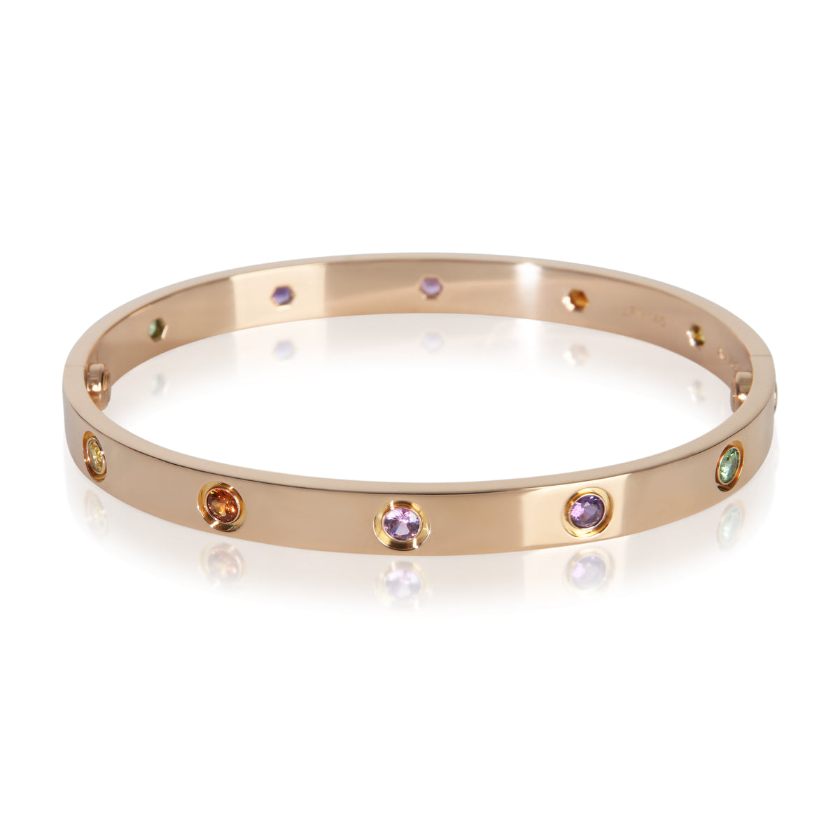 Cartier Rose Gold  Rainbow Gemstone Love Bracelet pv