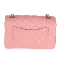Chanel Pink Quilted Lambskin Mini Rectangular Flap Bag Handbag bv