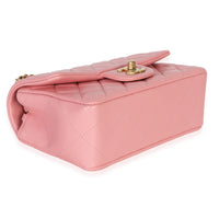 Chanel Pink Quilted Lambskin Mini Rectangular Flap Bag Handbag clasp