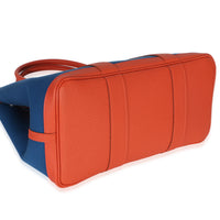 Hermès Bleu Outremer Capucine Toile Officier Vache Country Garden Party 36 PHW Handbag box