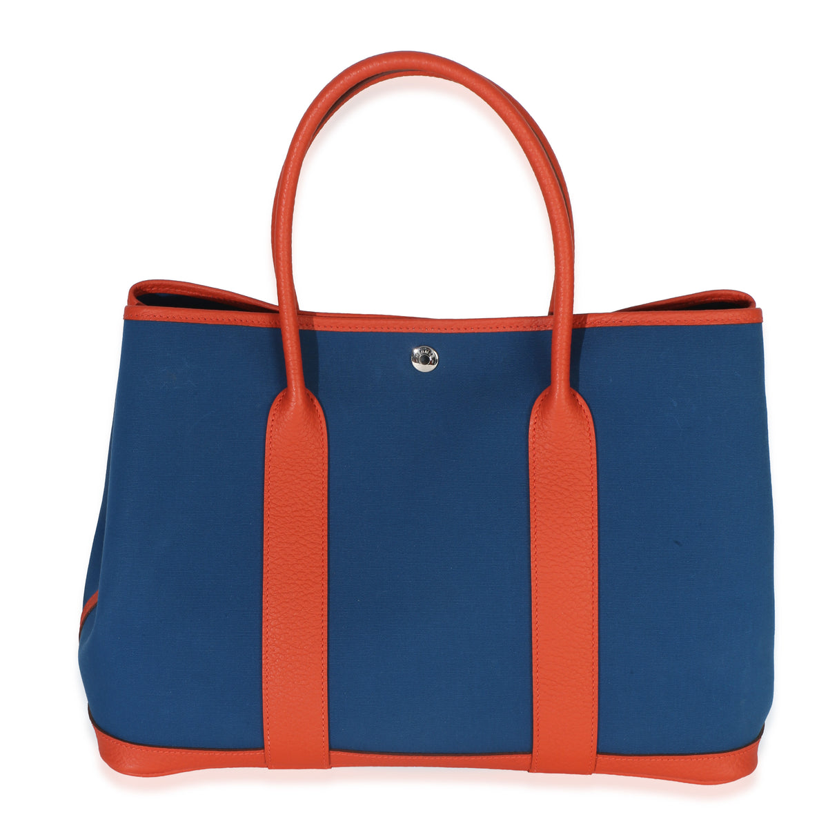 Hermès Bleu Outremer Capucine Toile Officier Vache Country Garden Party 36 PHW Handbag bv