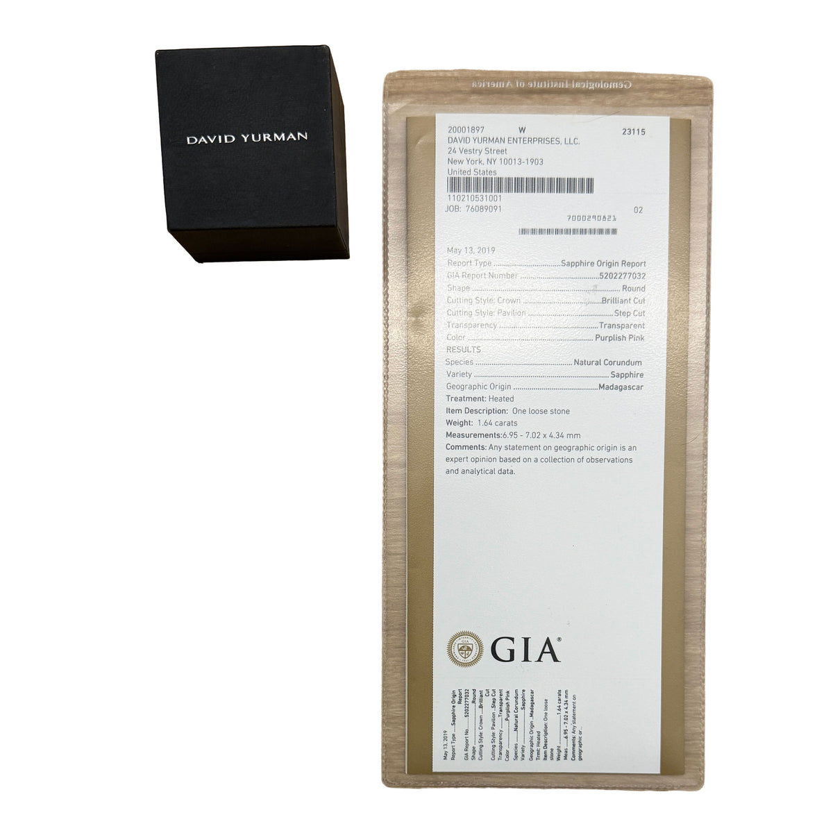 David Yurman 1.64 ct Round Sapphire and Diamond Eden Halo Engagement Ring box