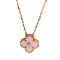 Van Cleef & Arpels Rose Gold Diamond 2015 Ltd Edition Vintage Alhambra Pendant fv