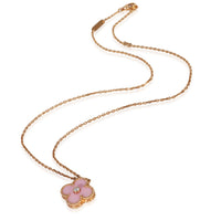 Van Cleef & Arpels Rose Gold Diamond 2015 Ltd Edition Vintage Alhambra Pendant pv