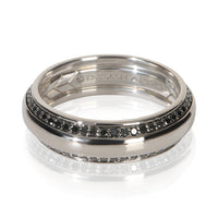 David Yurman White Gold Diamond Beveled Edge Band fv