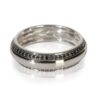 David Yurman White Gold Diamond Beveled Edge Band sv