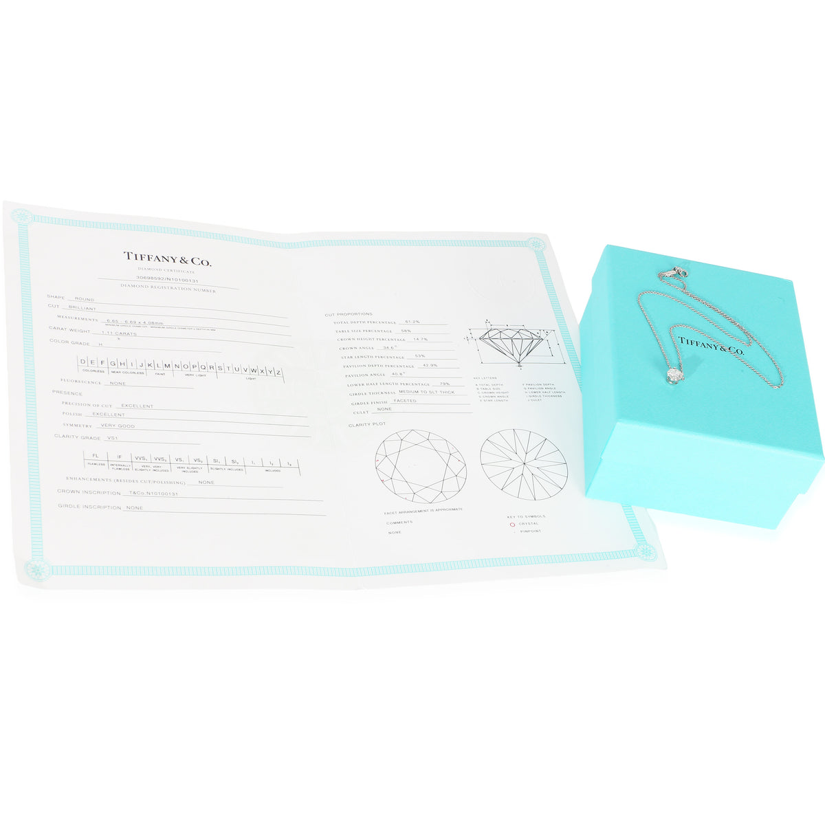 Tiffany & Co. Platinum Diamond Pendant box