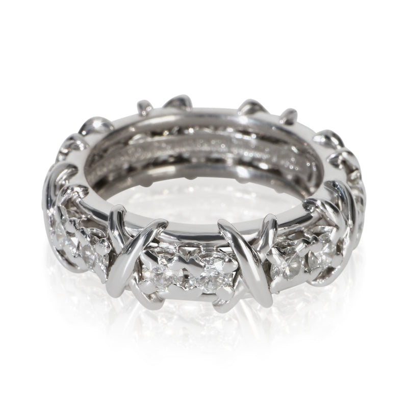 Tiffany & Co. Platinum Diamond Sixteen Stone Ring fv