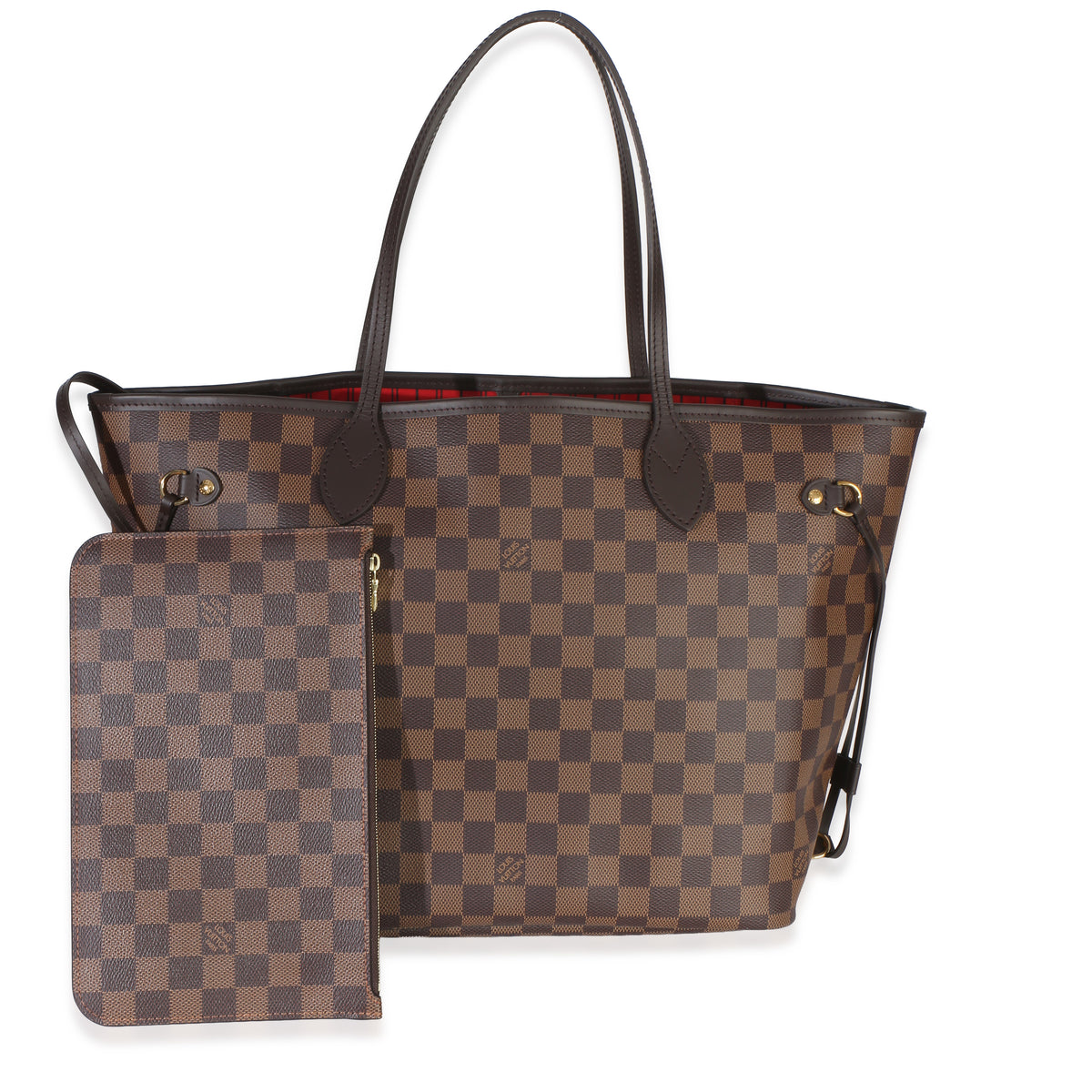 Louis Vuitton Damier Ebene Canvas Neverfull MM Handbag fv