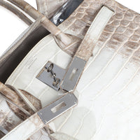 Hermès Blanc Matte Niloticus Crocodile Himalaya Birkin 30 PHW Handbag av
