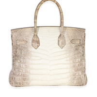 Hermès Blanc Matte Niloticus Crocodile Himalaya Birkin 30 PHW Handbag bv
