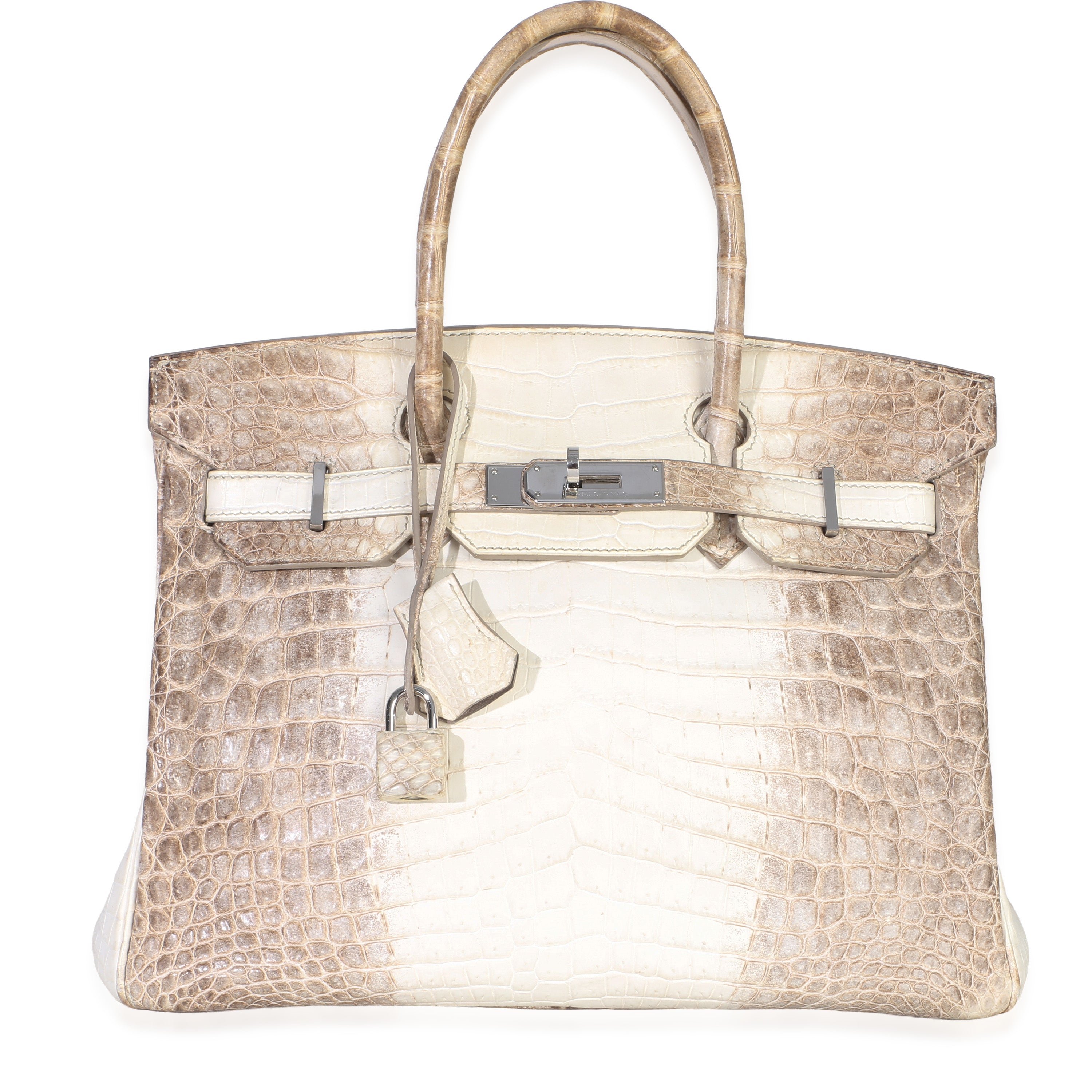 Hermès Blanc Matte Niloticus Crocodile Himalaya Birkin 30 PHW Handbag fv