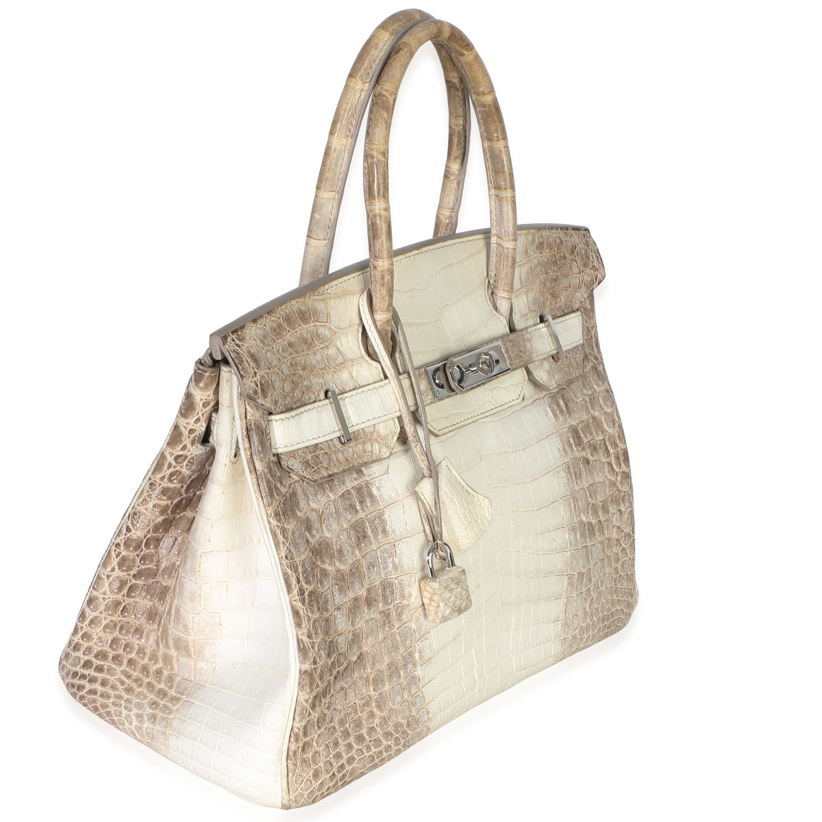 Hermès Blanc Matte Niloticus Crocodile Himalaya Birkin 30 PHW Handbag pv