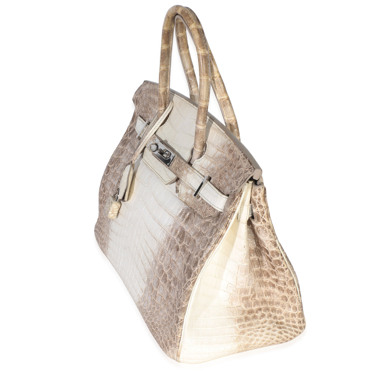 Hermès Blanc Matte Niloticus Crocodile Himalaya Birkin 30 PHW Handbag sv