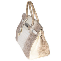 Hermès Blanc Matte Niloticus Crocodile Himalaya Birkin 30 PHW Handbag sv