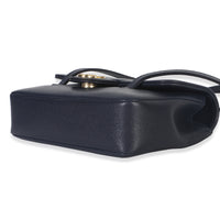 Chanel Navy Grained Shiny Calfskin Preppy Flap Bag Handbag box