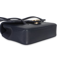 Chanel Navy Grained Shiny Calfskin Preppy Flap Bag Handbag clasp