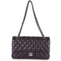 Chanel Purple Quilted Lambskin Medium Classic Double Flap Bag Handbag av