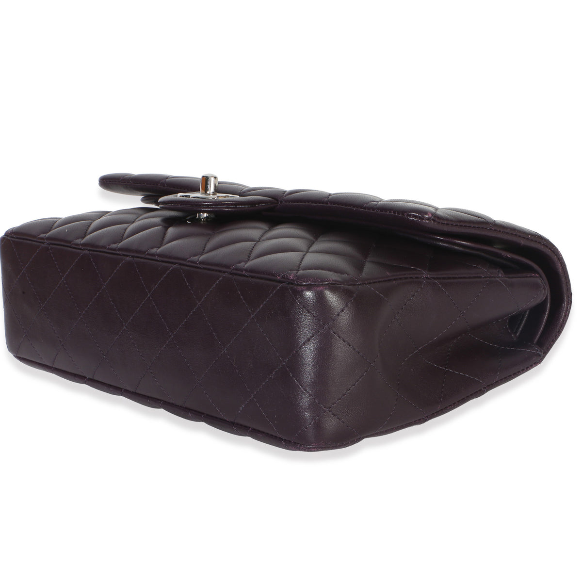 Chanel Purple Quilted Lambskin Medium Classic Double Flap Bag Handbag box