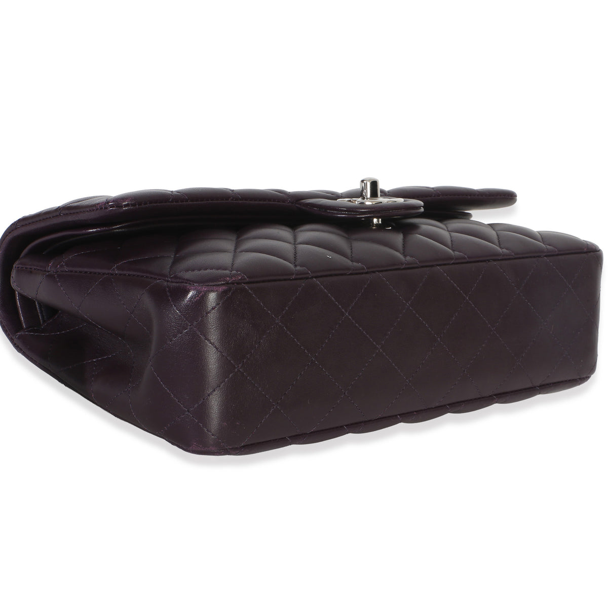 Chanel Purple Quilted Lambskin Medium Classic Double Flap Bag Handbag clasp