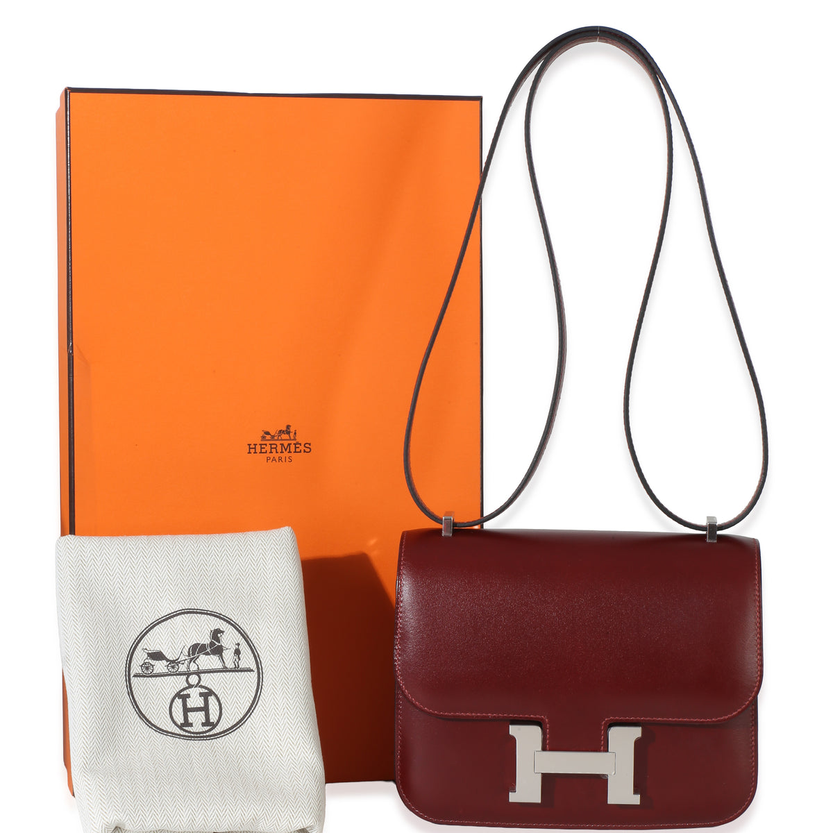 Hermès Rouge H Box Constance 18 PHW Handbag ad1