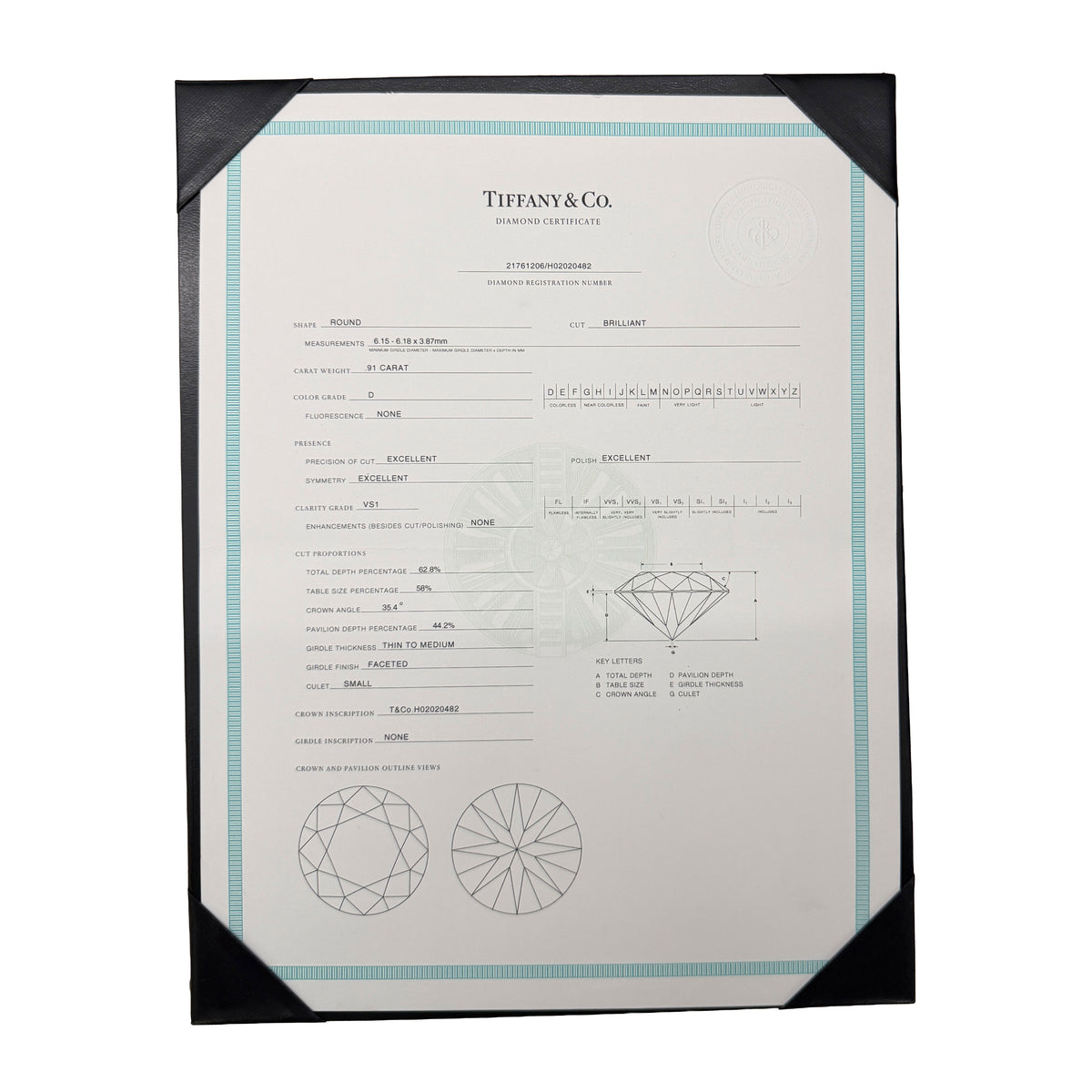 Tiffany & Co. 0.91 ct Round Brilliant Diamond Engagement Ring box