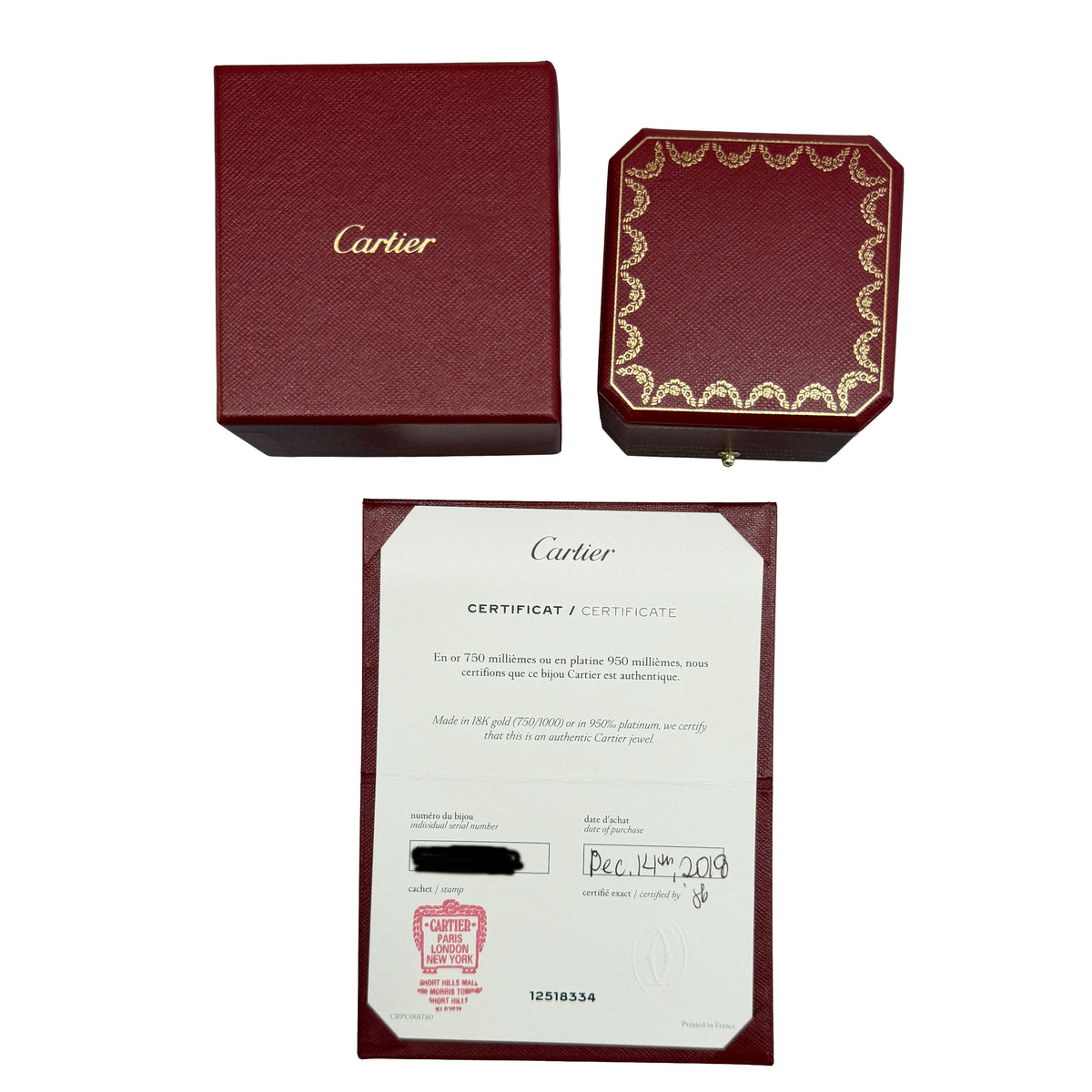 Cartier Yellow Gold  Love Ring box