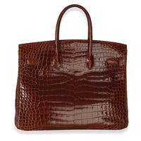 Hermès Miel Porosus Crocodile Birkin 35 GHW Handbag 4