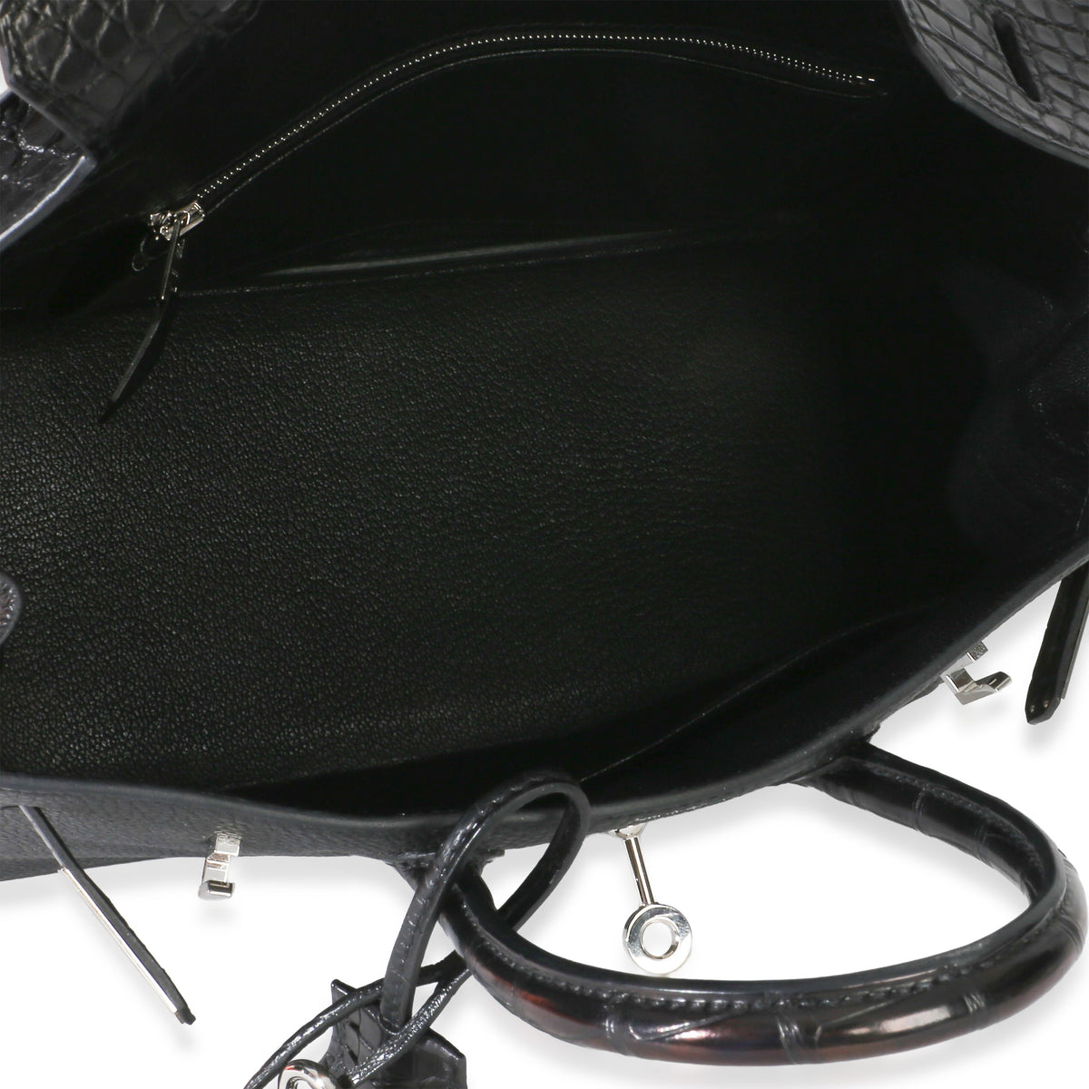 Hermès Black Togo Mississippiensis Matte Alligator Touch Birkin 25 PHW Handbag 10