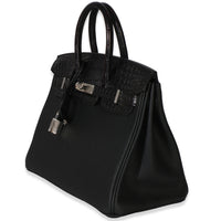 Hermès Black Togo Mississippiensis Matte Alligator Touch Birkin 25 PHW Handbag 2