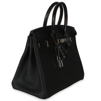 Hermès Black Togo Mississippiensis Matte Alligator Touch Birkin 25 PHW Handbag 3