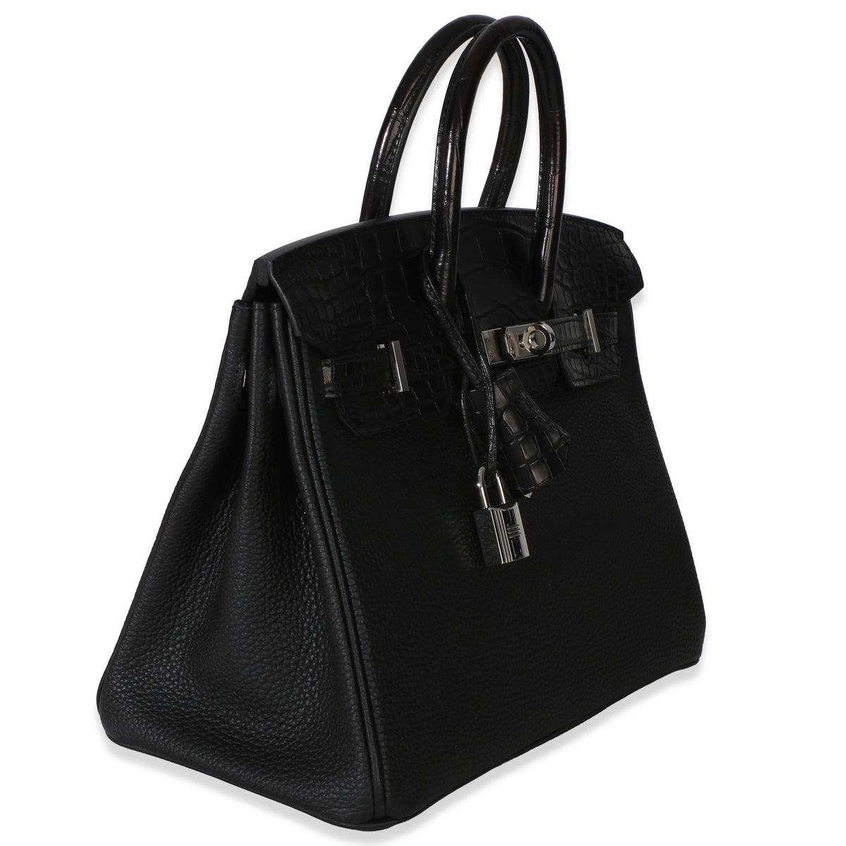 Hermès Black Togo Mississippiensis Matte Alligator Touch Birkin 25 PHW Handbag 3