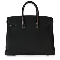 Hermès Black Togo Mississippiensis Matte Alligator Touch Birkin 25 PHW Handbag 4