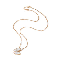 Van Cleef & Arpels Rose Gold Mother Of Pearl and Diamond Two Butterfly Pendant 4